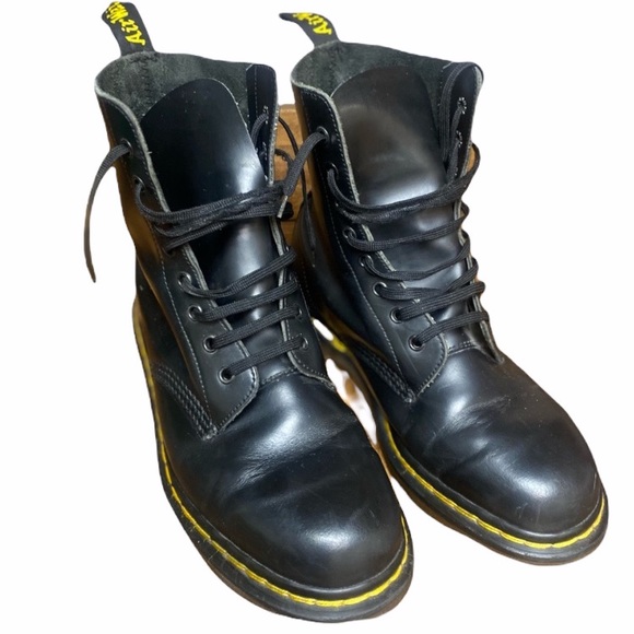 Dr. Martens Black Lace Up Combat Boots - Picture 2 of 16